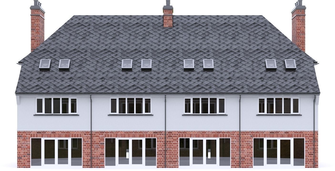English Brick House 10 Low-poly 3D model_9