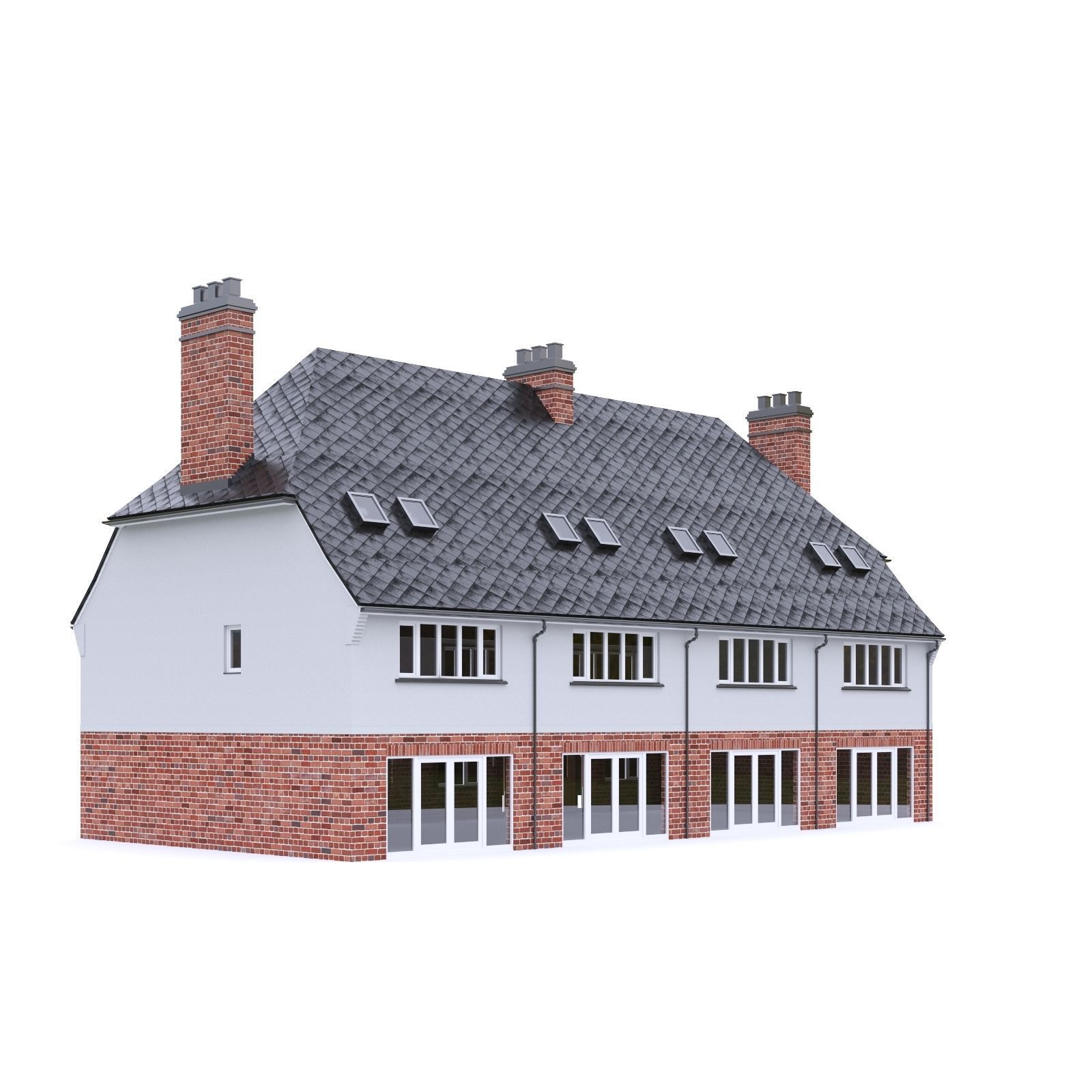 English Brick House 10 Low-poly 3D model_5