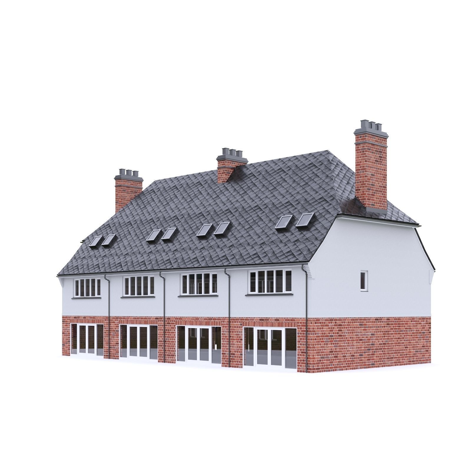 English Brick House 10 Low-poly 3D model_8