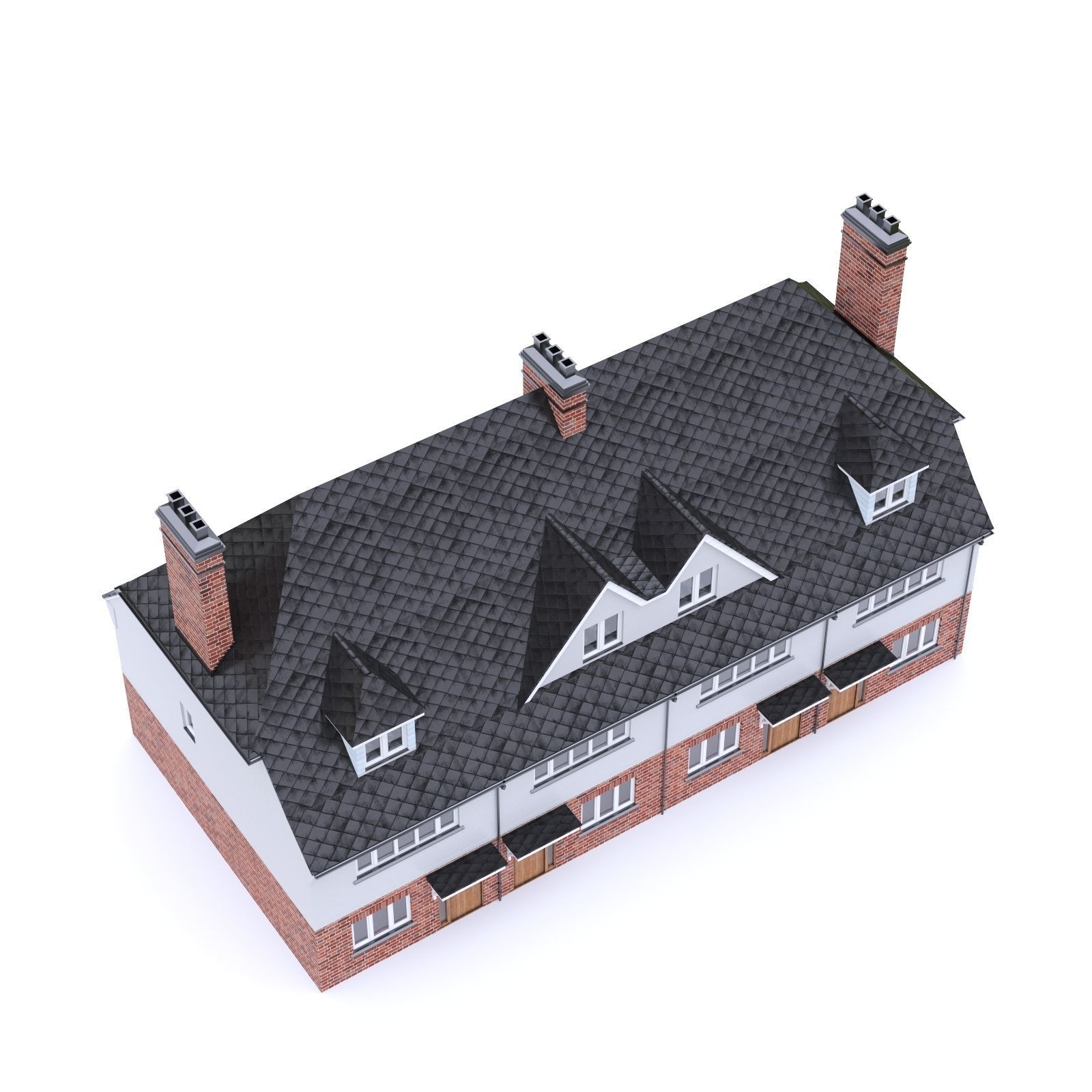 English Brick House 10 Low-poly 3D model_1