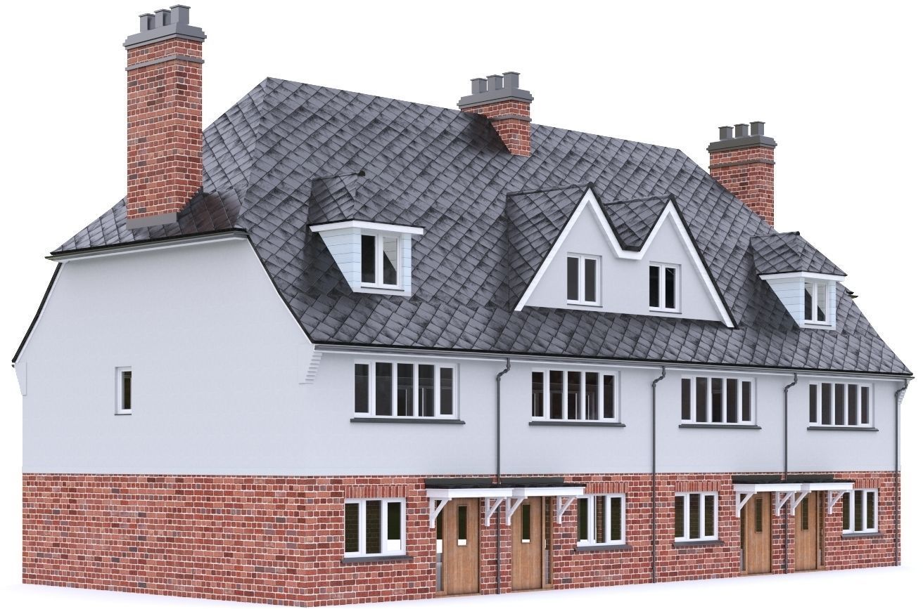 English Brick House 10 Low-poly 3D model_13