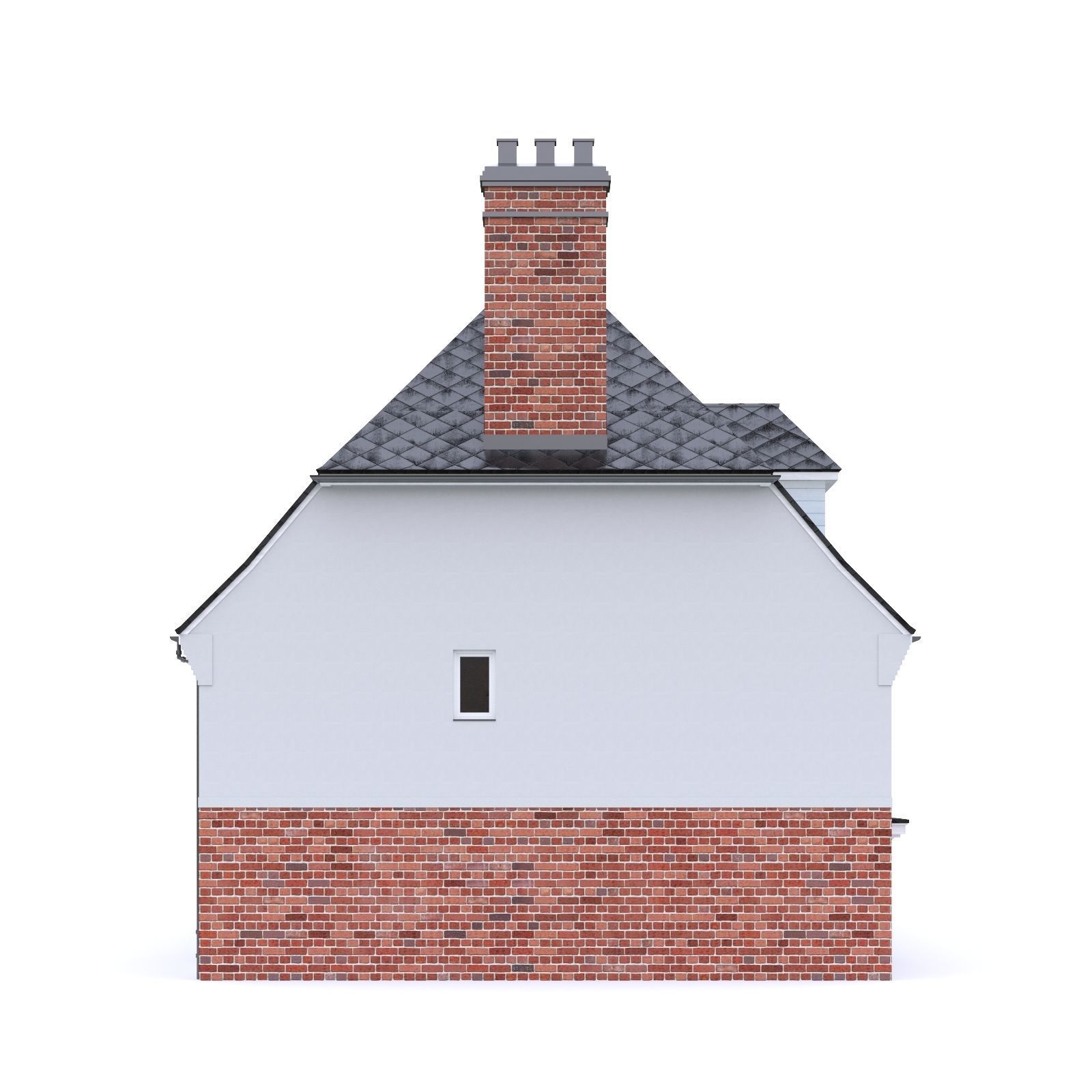 English Brick House 10 Low-poly 3D model_10