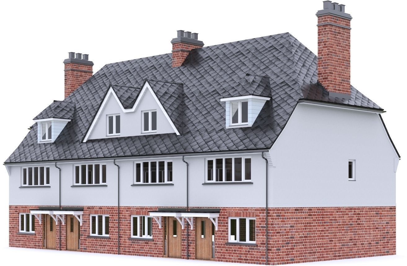 English Brick House 10 Low-poly 3D model_6