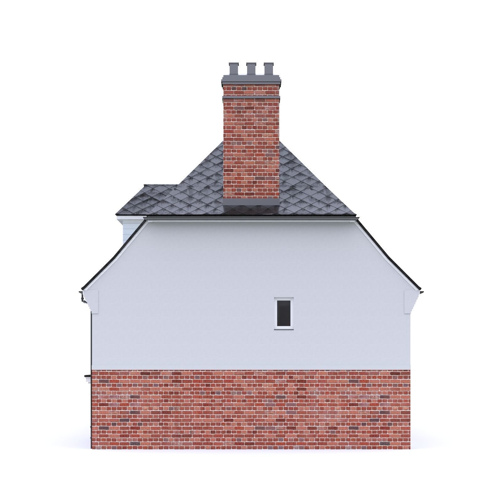 English Brick House 10 Low-poly 3D model_7