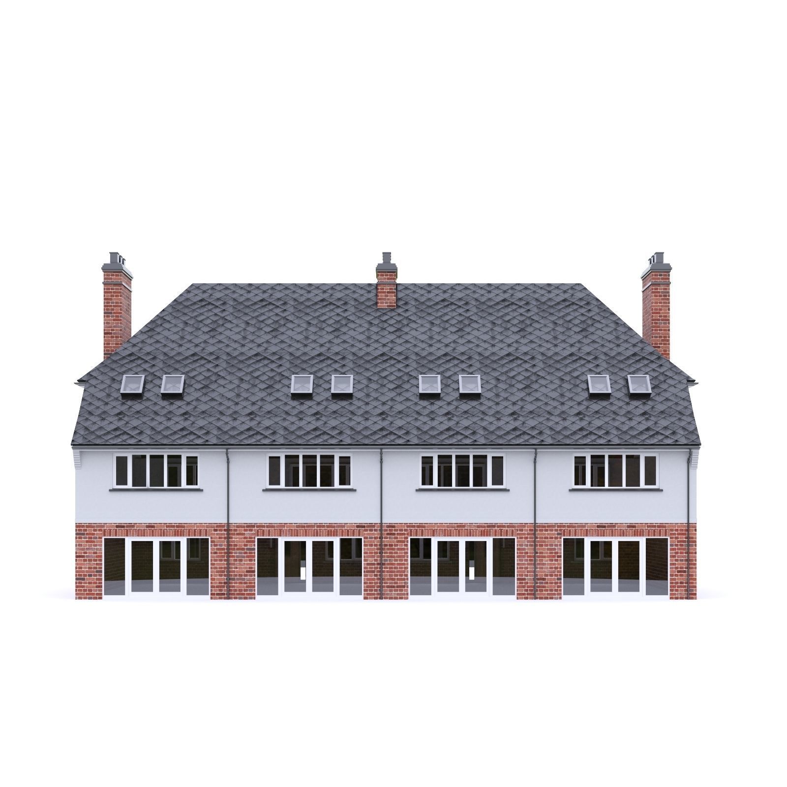 English Brick House 10 Low-poly 3D model_4