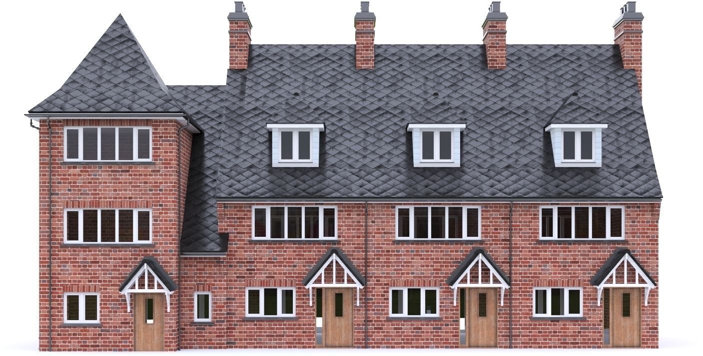 English Brick House 09 Low-poly 3D model_13