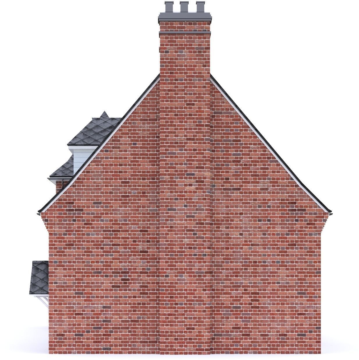 English Brick House 09 Low-poly 3D model_7