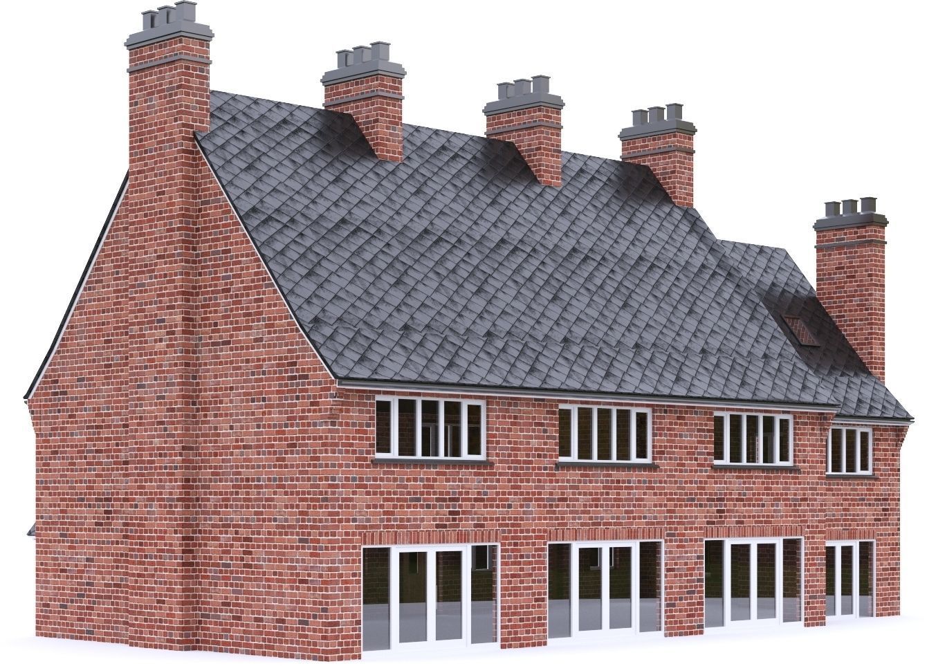 English Brick House 09 Low-poly 3D model_6