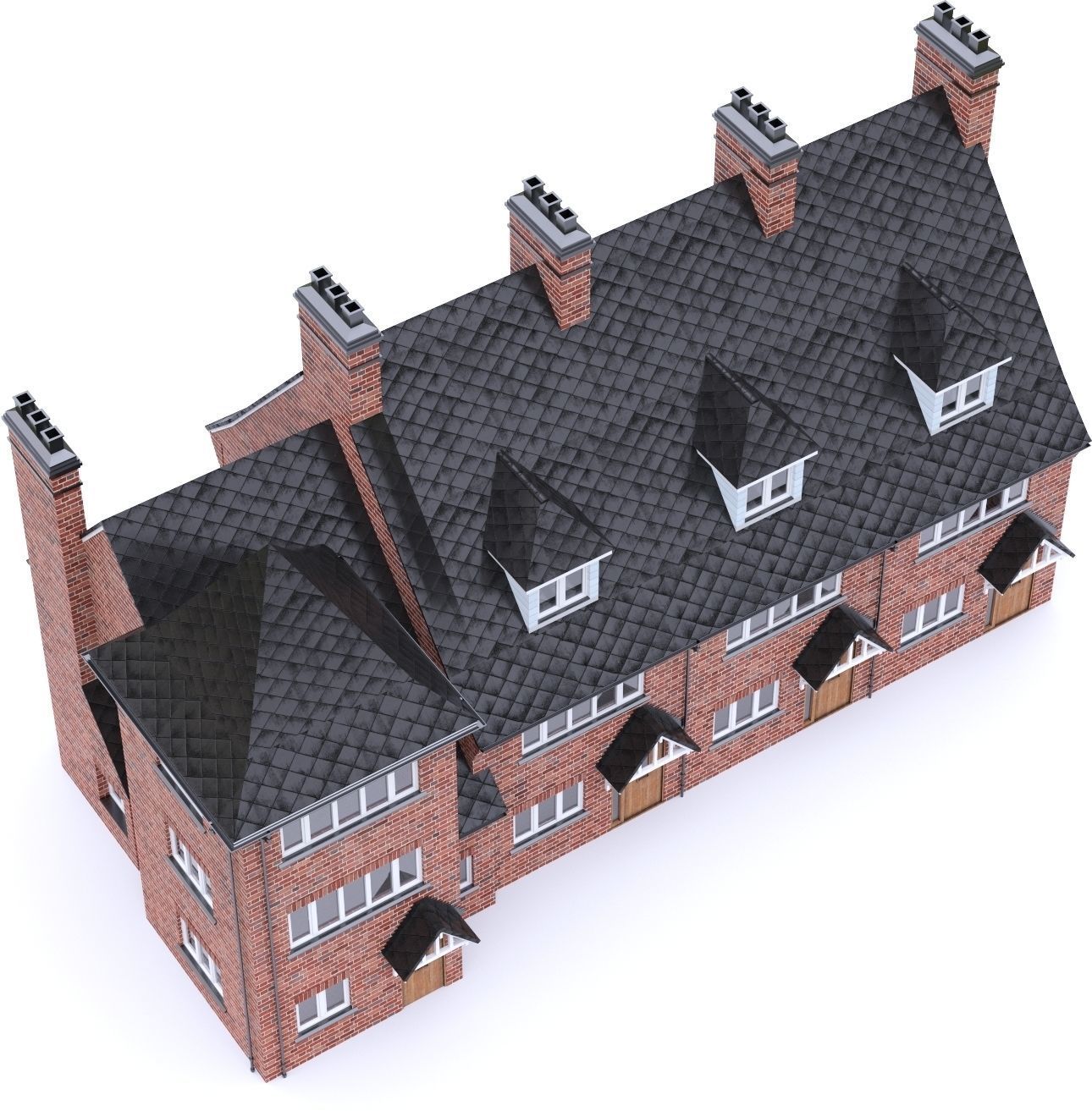 English Brick House 09 Low-poly 3D model_4