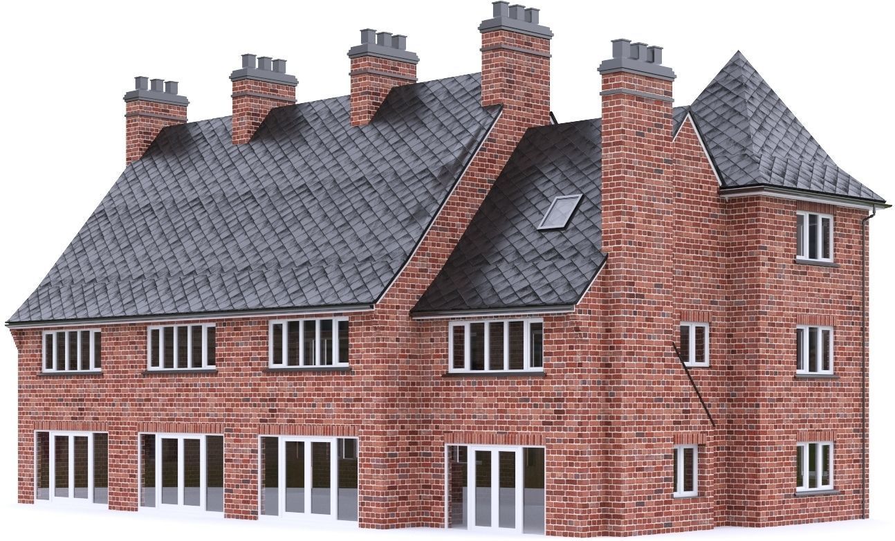 English Brick House 09 Low-poly 3D model_3