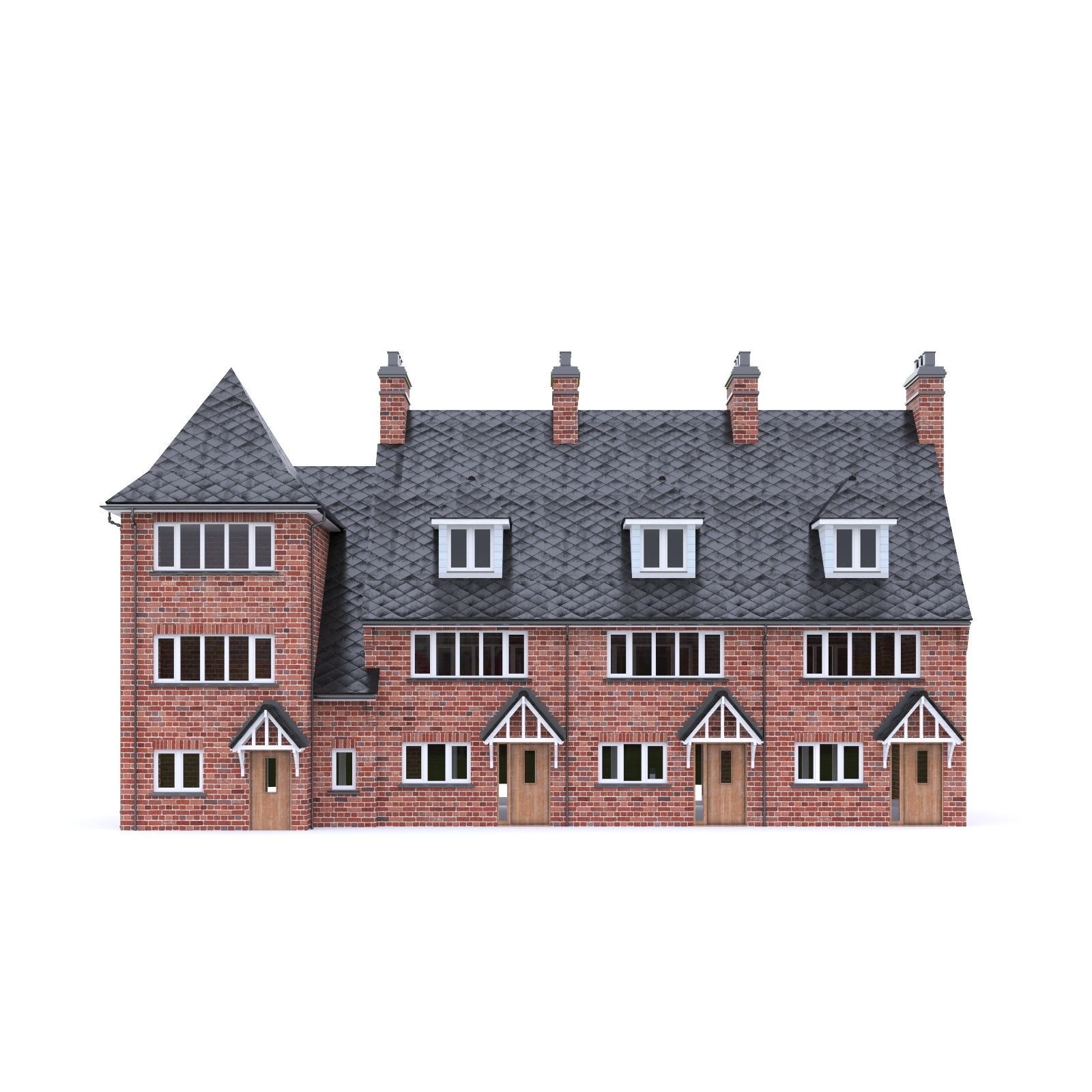 English Brick House 09 Low-poly 3D model_8