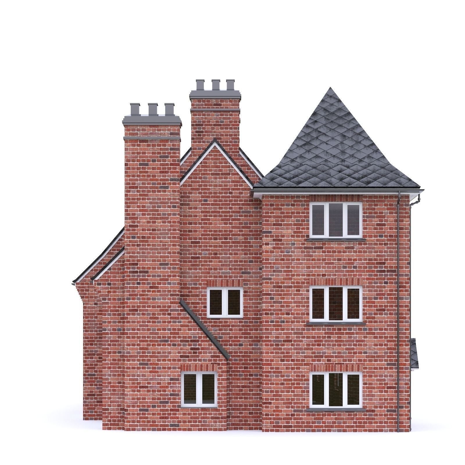 English Brick House 09 Low-poly 3D model_2