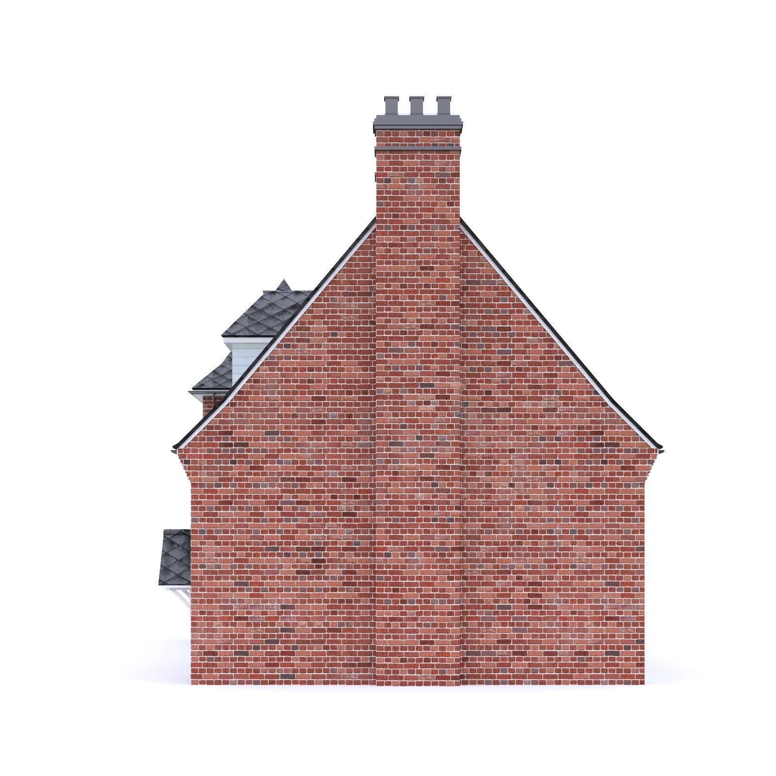 English Brick House 09 Low-poly 3D model_15