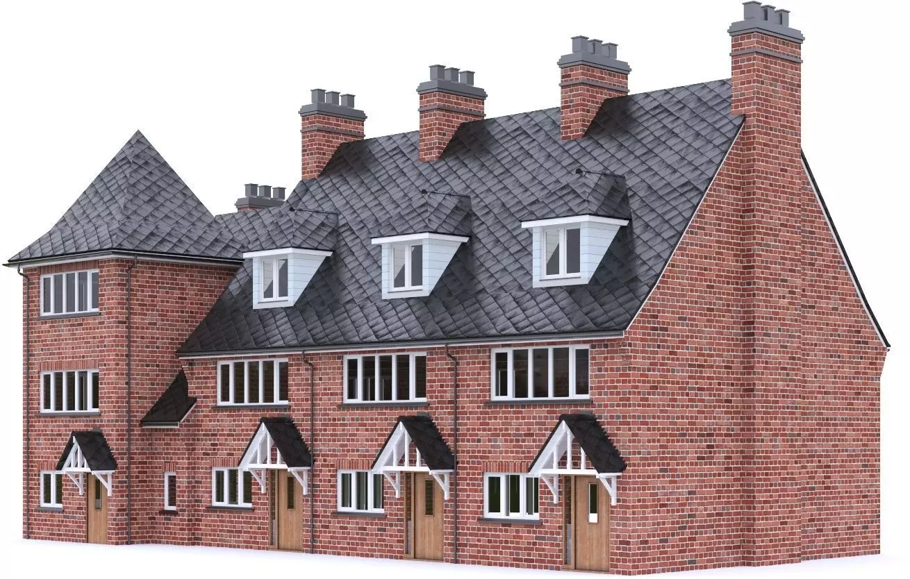 English Brick House 09 Low-poly 3D model_0