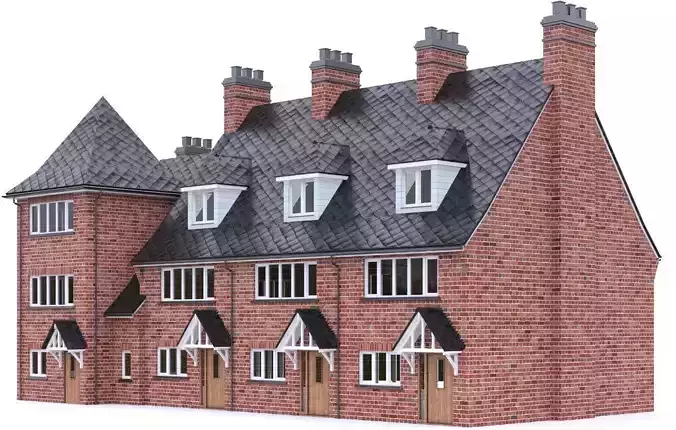 English Brick House 09 Low-poly 3D model