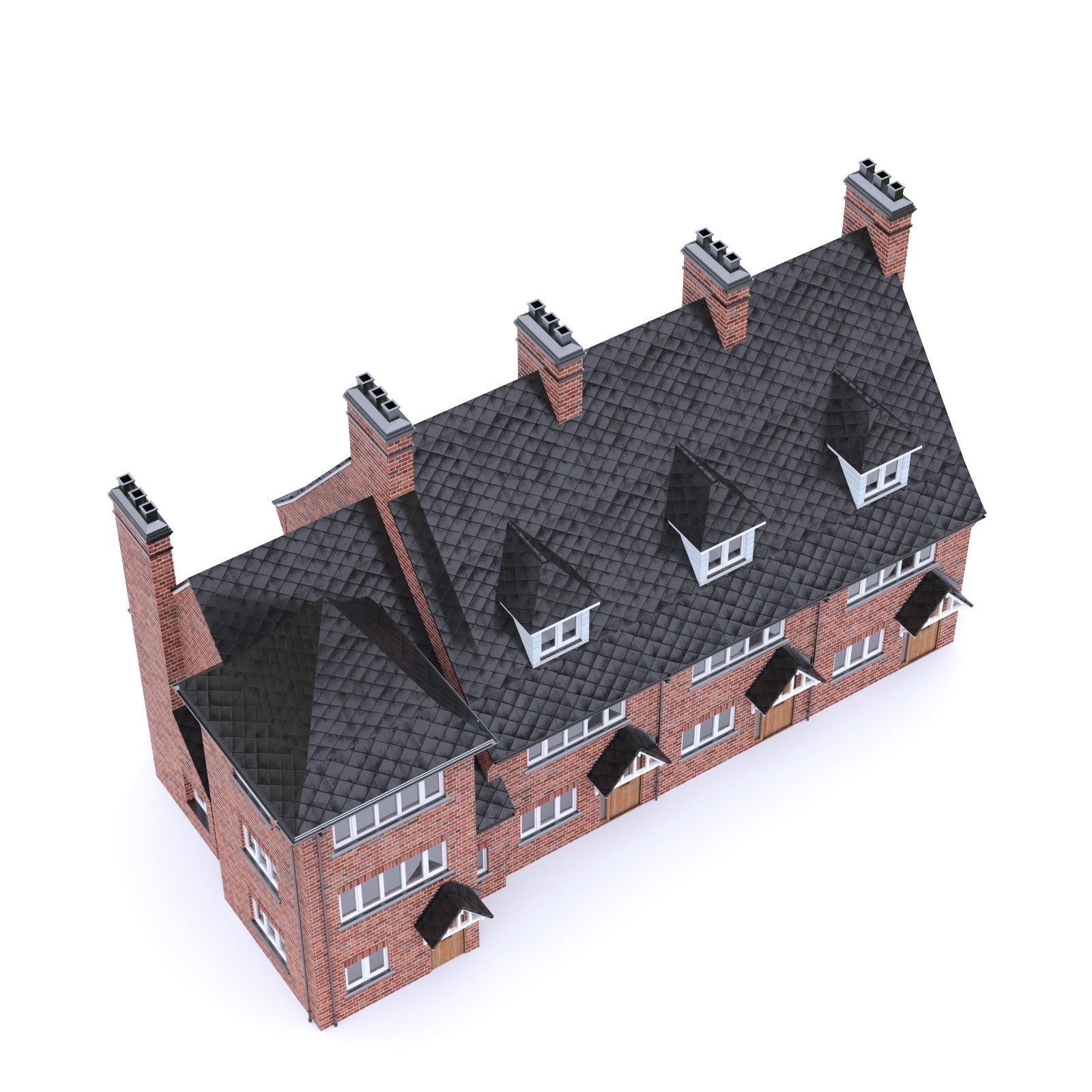 English Brick House 09 Low-poly 3D model_9