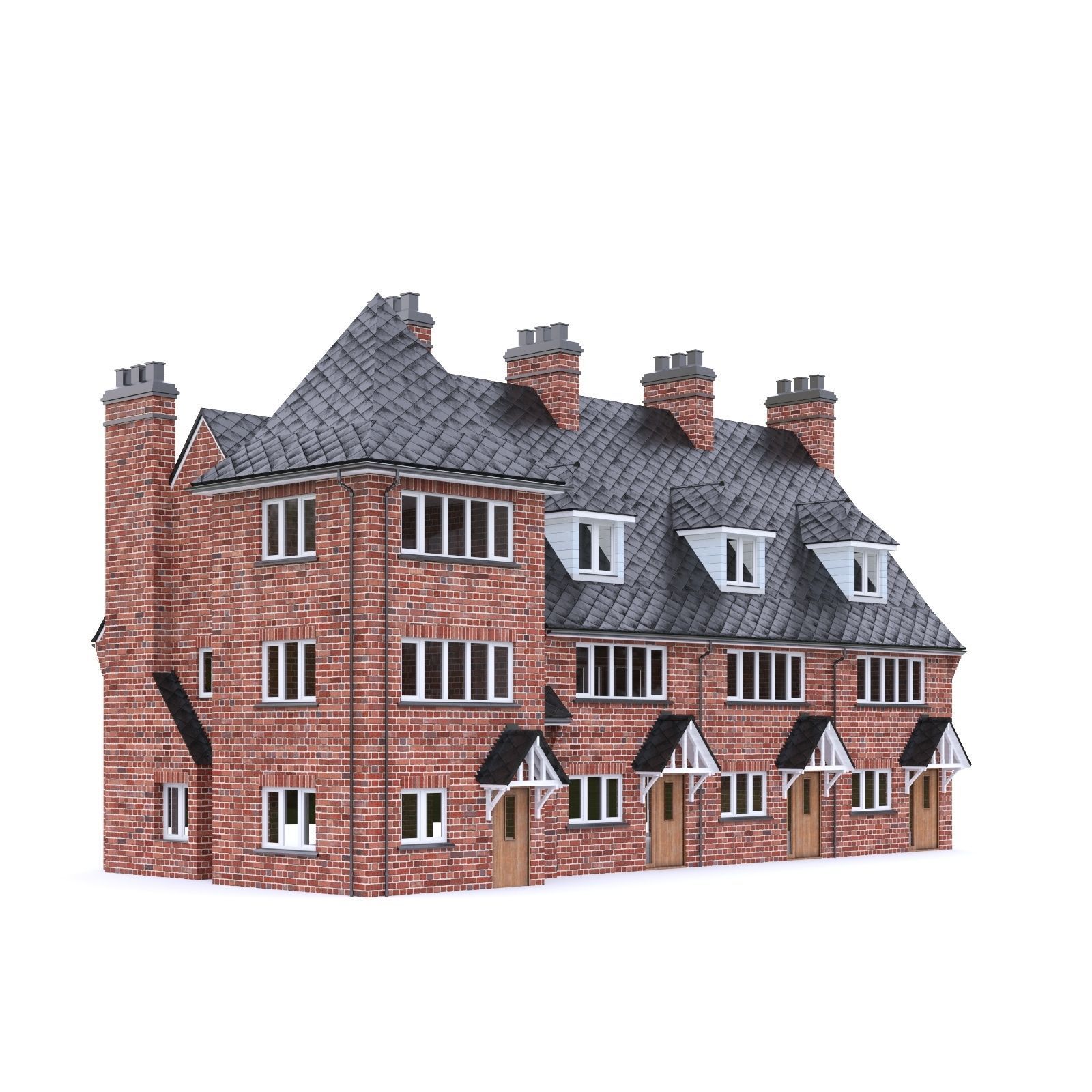 English Brick House 09 Low-poly 3D model_17