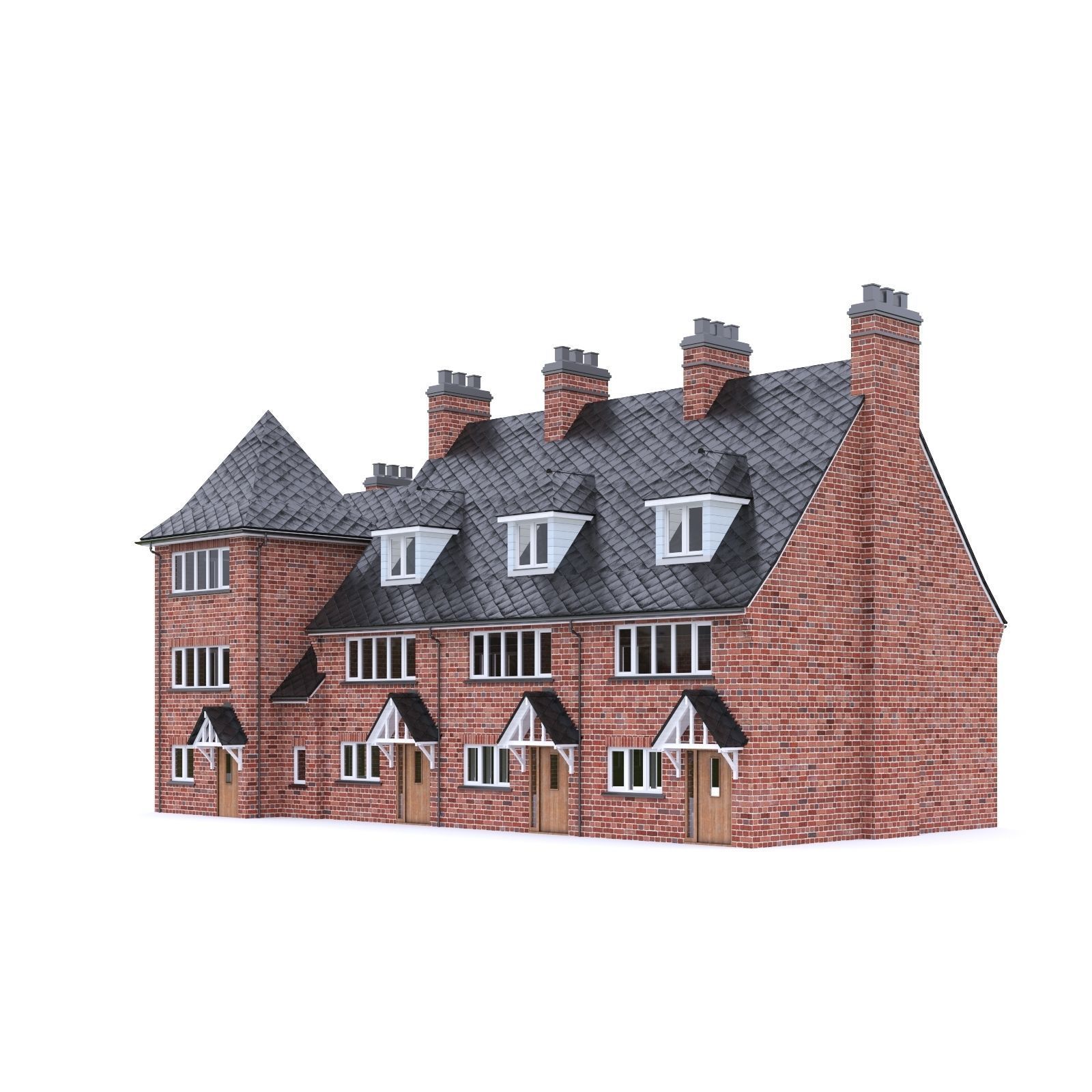 English Brick House 09 Low-poly 3D model_1