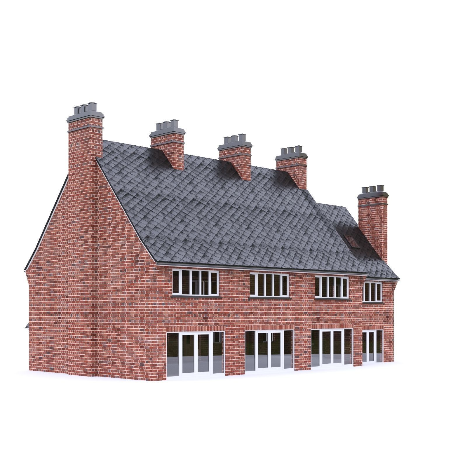 English Brick House 09 Low-poly 3D model_12