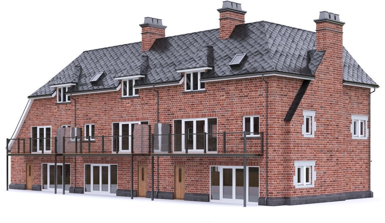 English Brick House 08 Low-poly 3D model_16