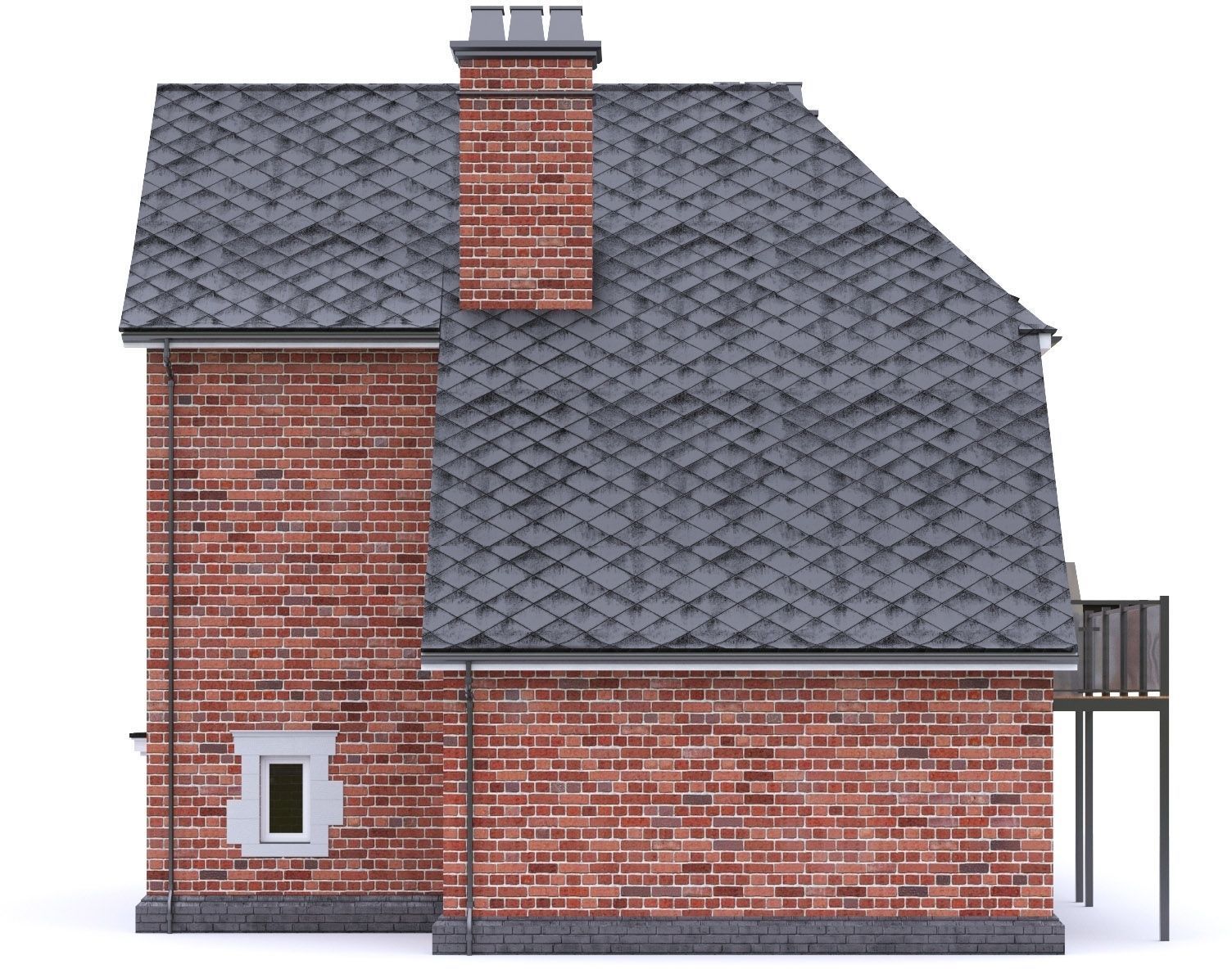 English Brick House 08 Low-poly 3D model_14