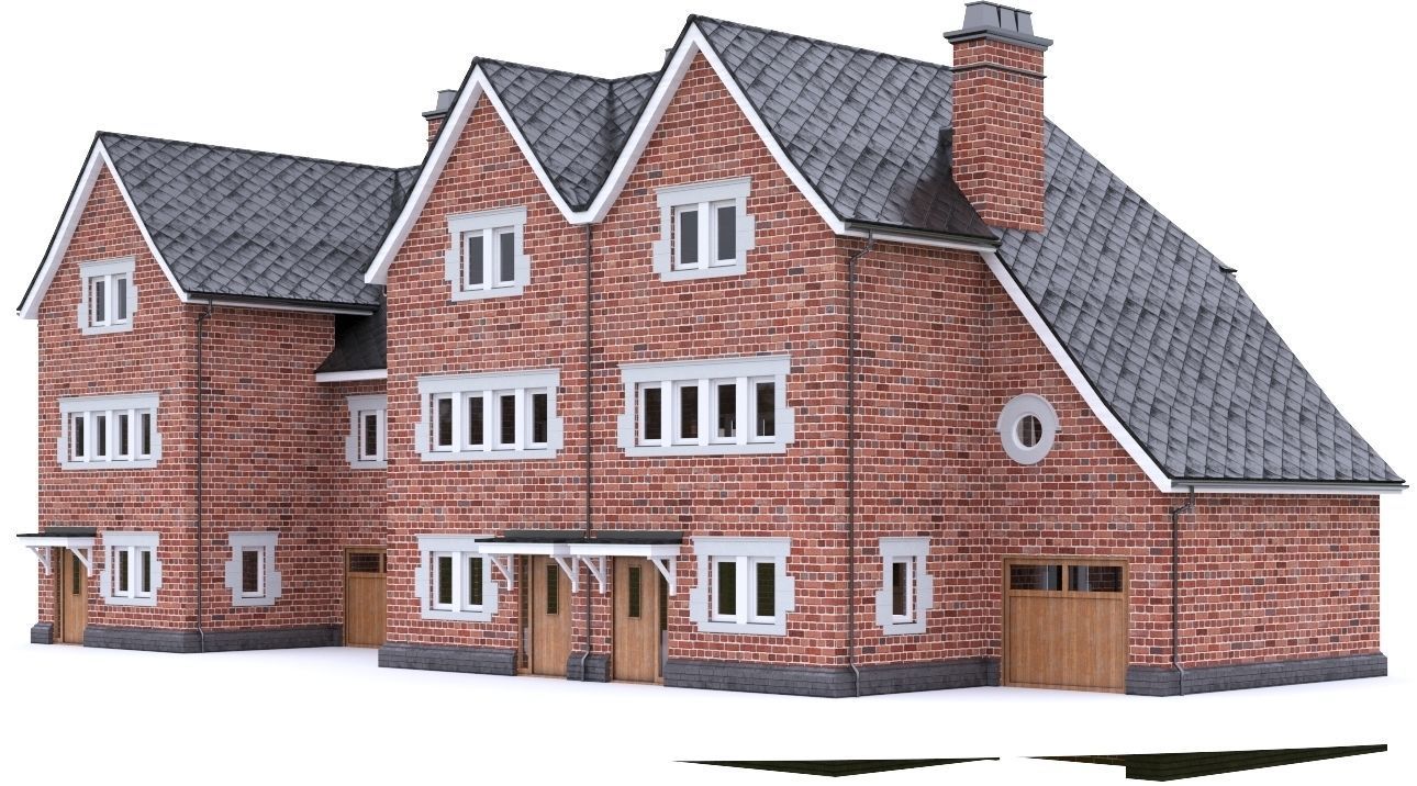 English Brick House 08 Low-poly 3D model_13