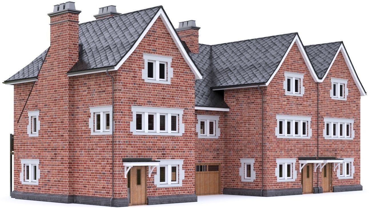 English Brick House 08 Low-poly 3D model_11