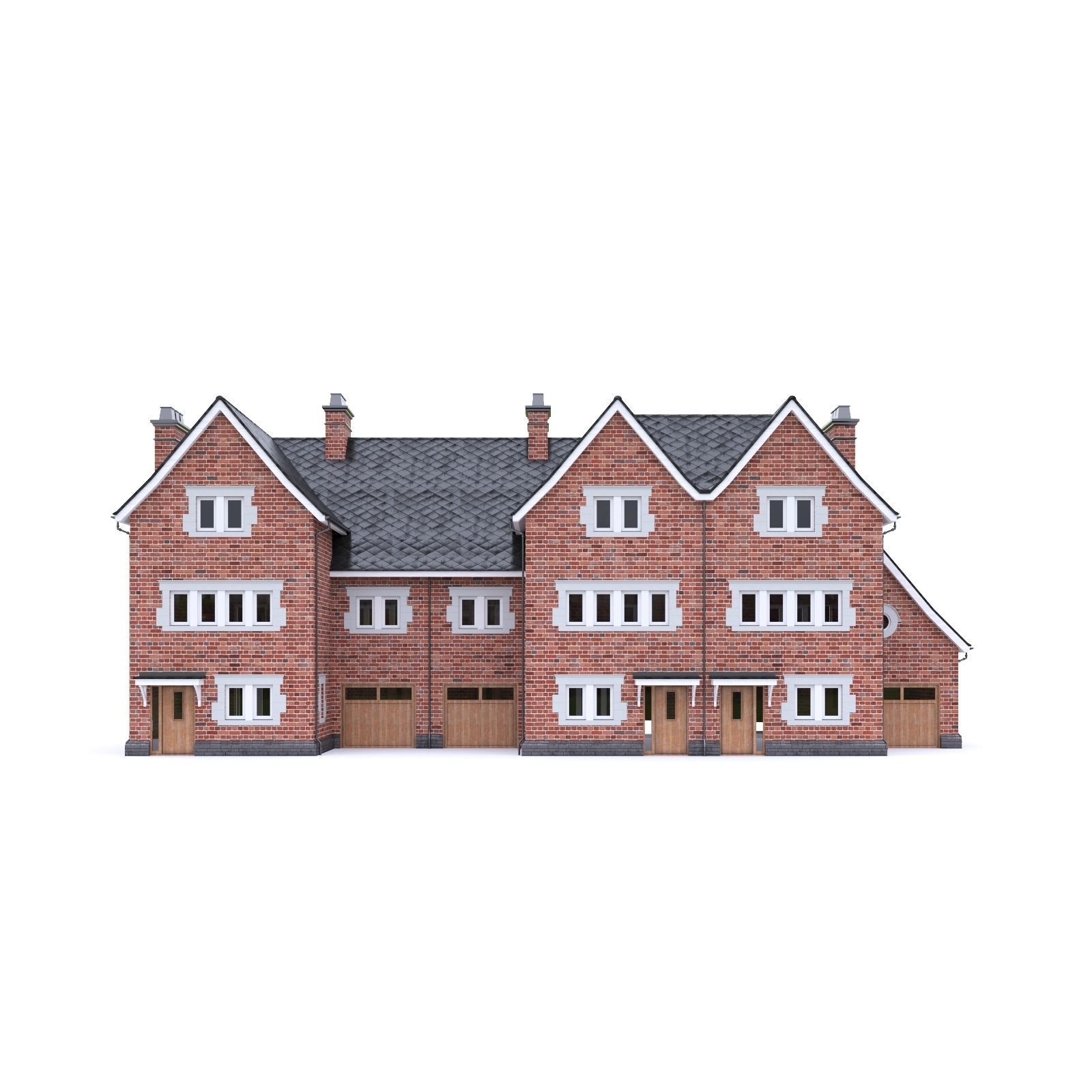English Brick House 08 Low-poly 3D model_3