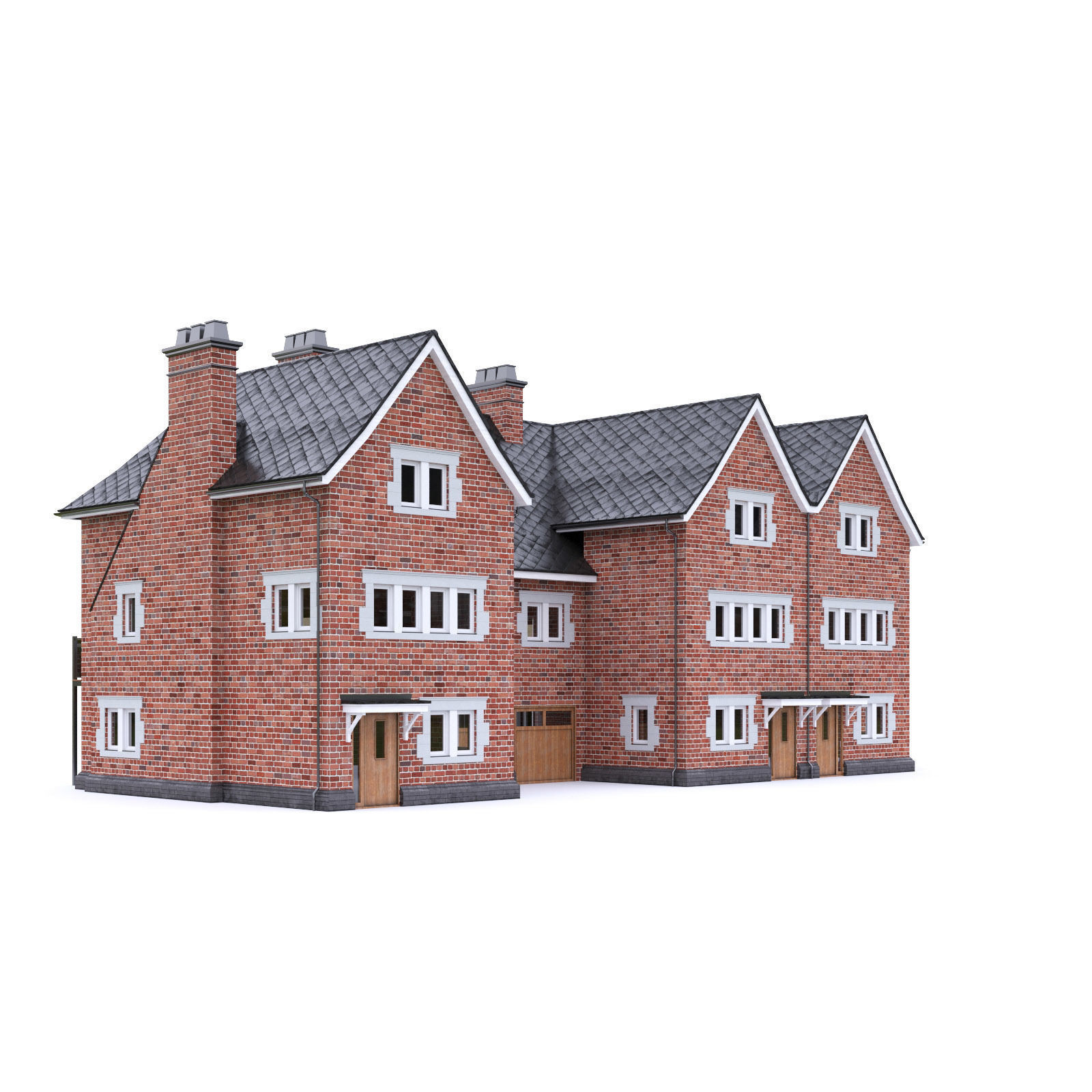English Brick House 08 Low-poly 3D model_2