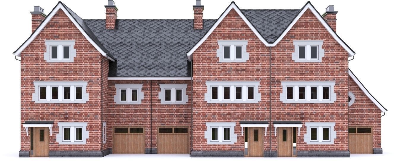 English Brick House 08 Low-poly 3D model_12