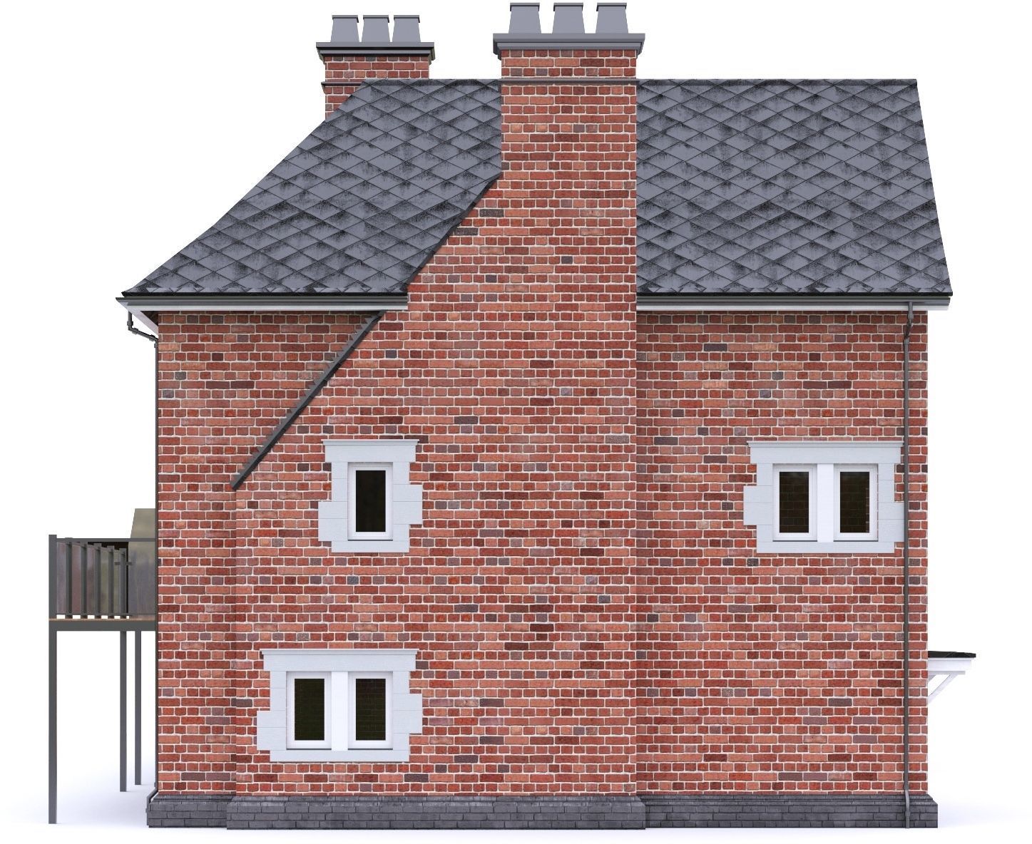 English Brick House 08 Low-poly 3D model_17