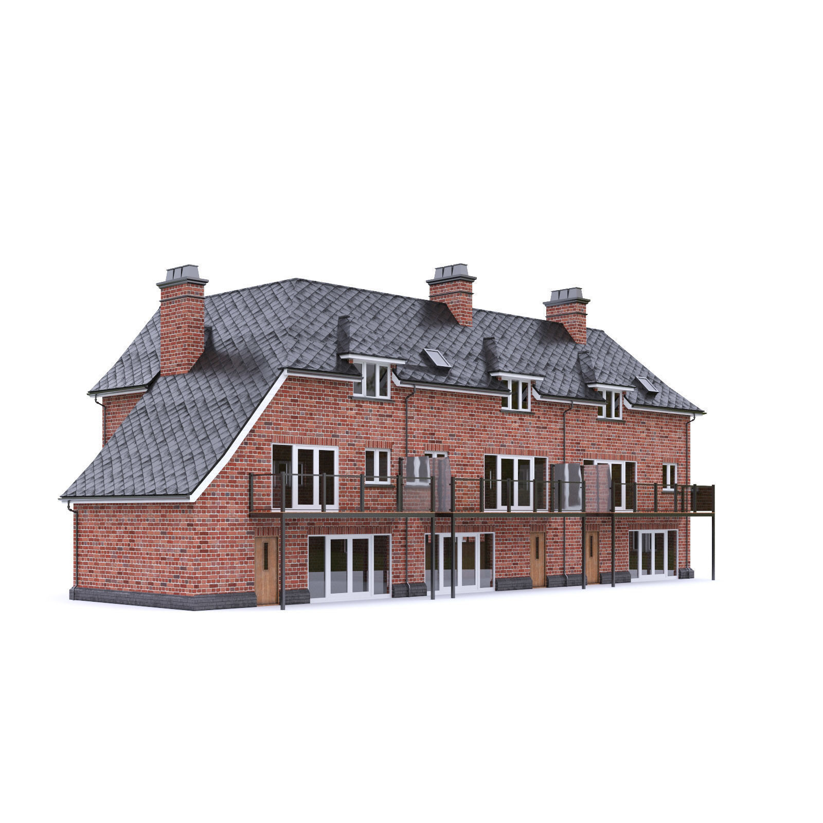 English Brick House 08 Low-poly 3D model_6