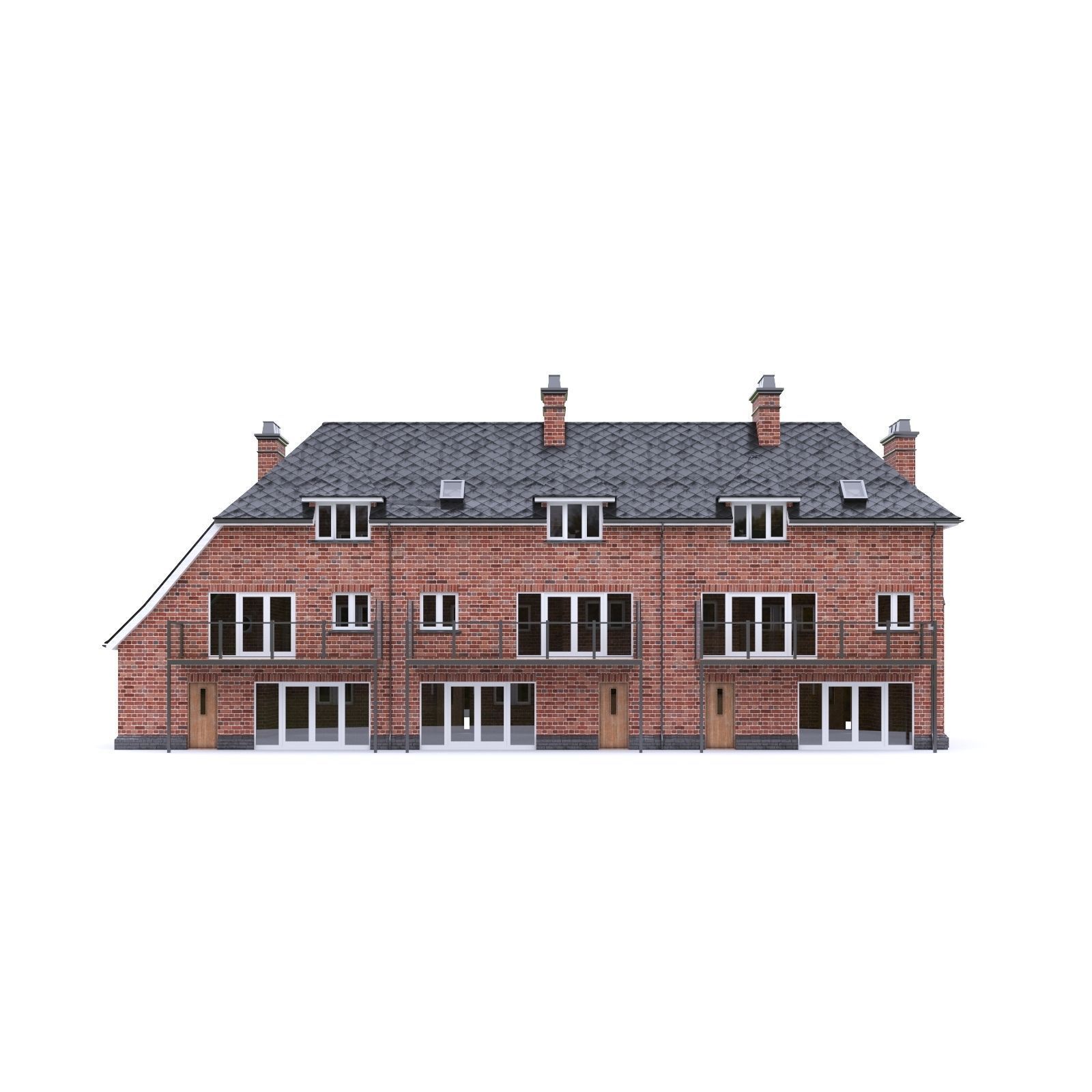 English Brick House 08 Low-poly 3D model_7