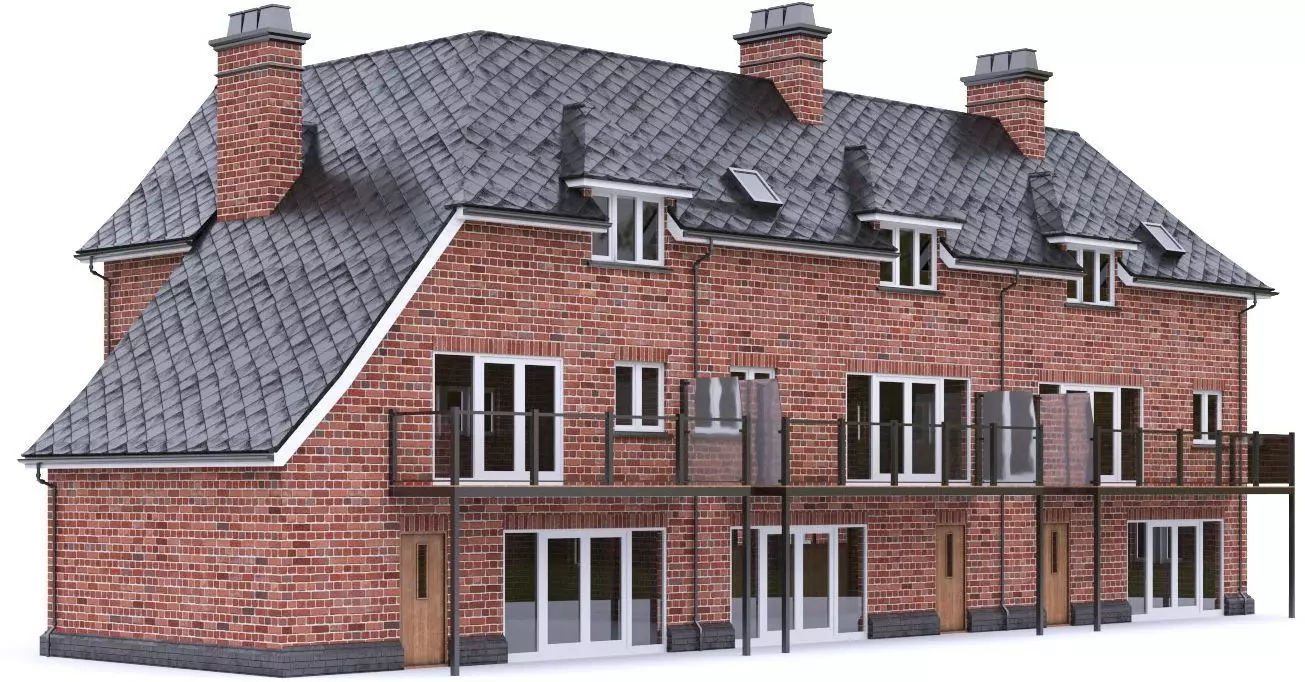 English Brick House 08 Low-poly 3D model_0