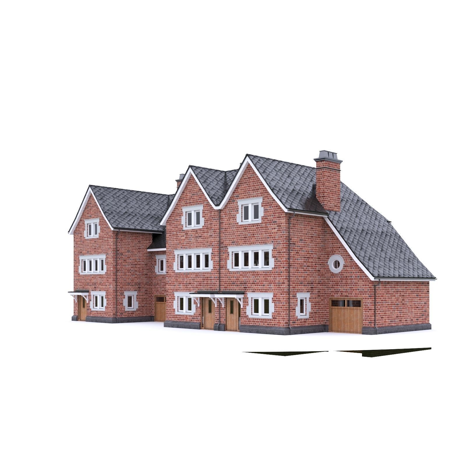 English Brick House 08 Low-poly 3D model_4