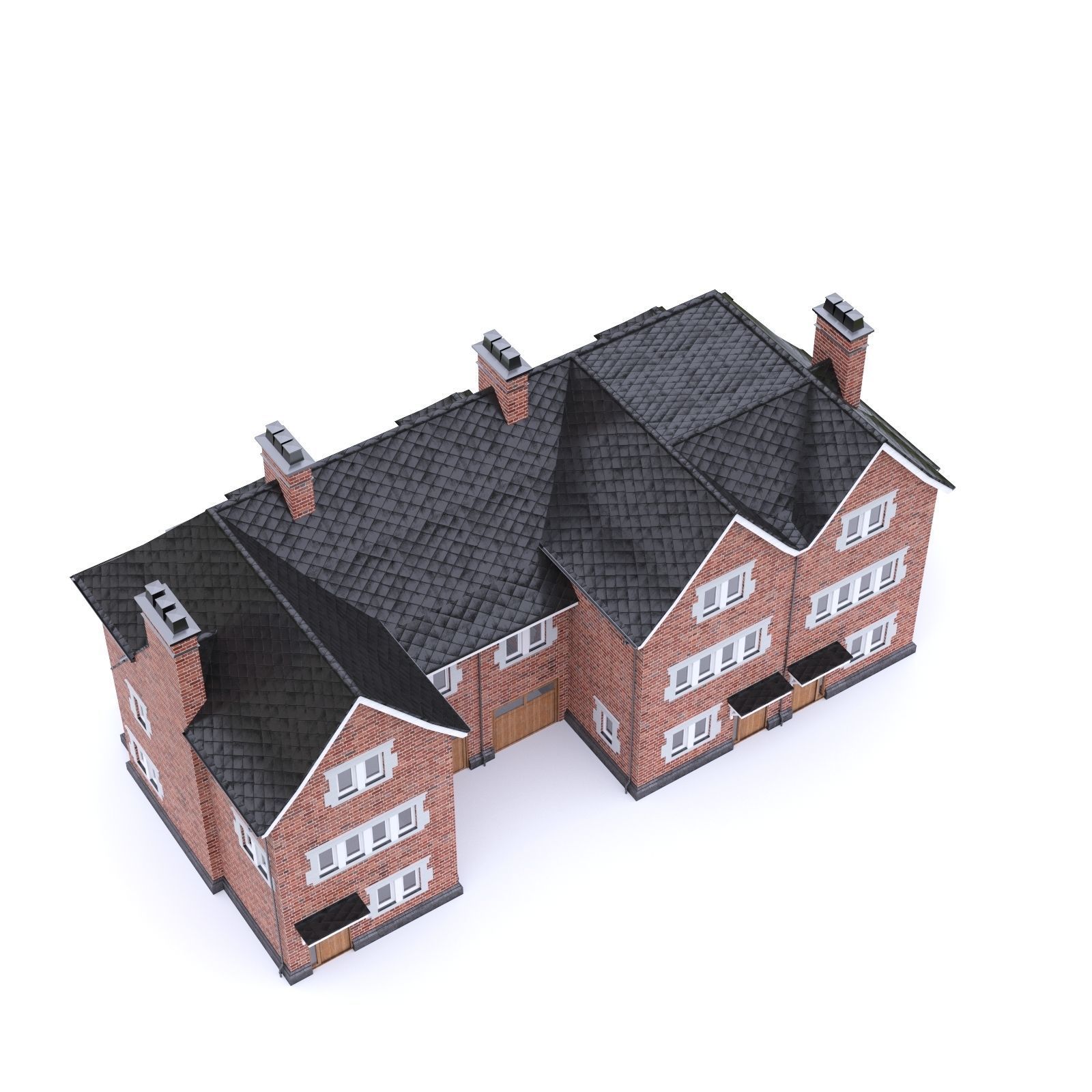 English Brick House 08 Low-poly 3D model_1