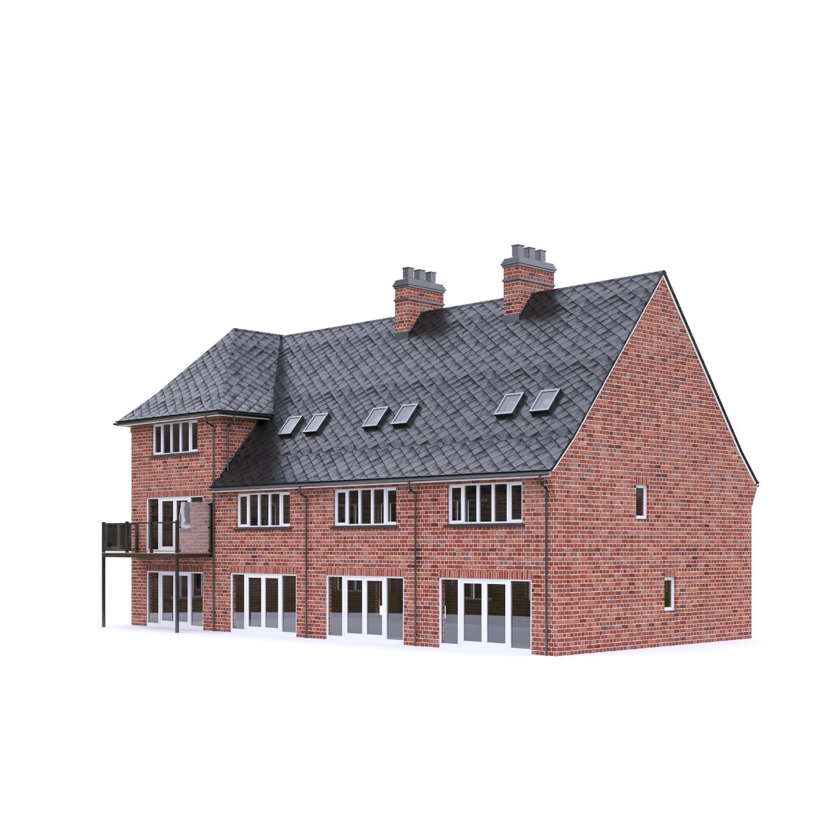 English Brick House 07 Low-poly 3D model_5