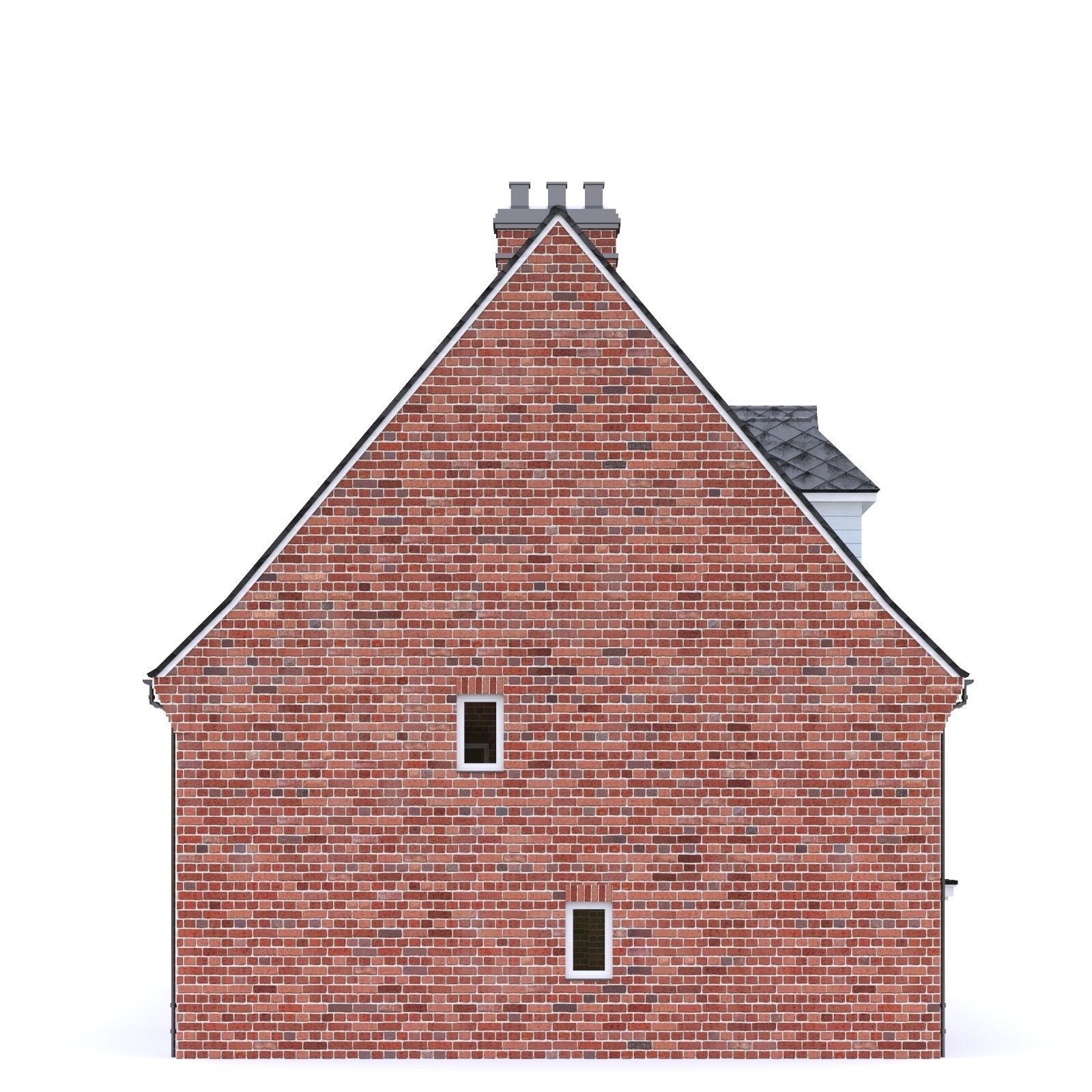 English Brick House 07 Low-poly 3D model_11