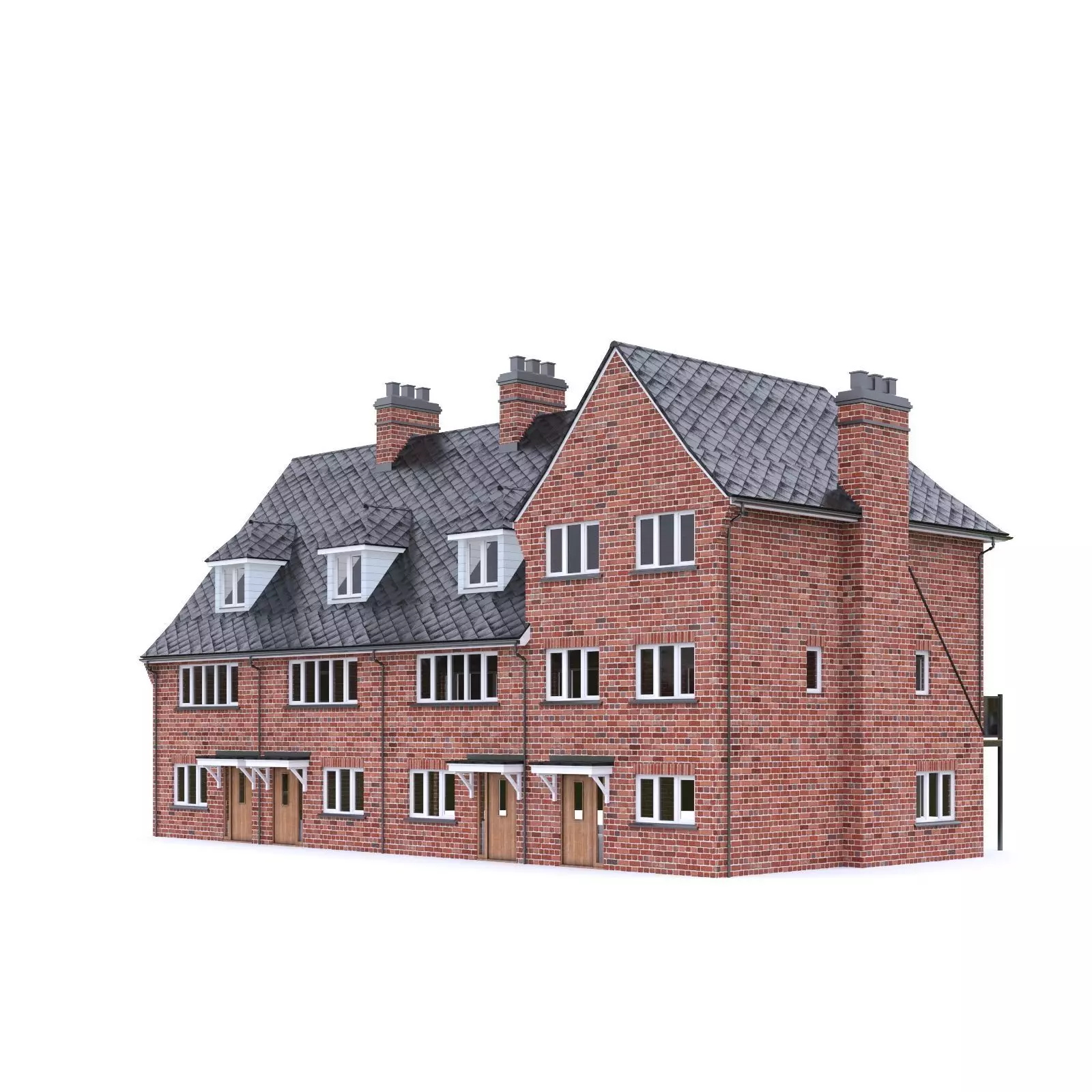English Brick House 07 Low-poly 3D model_0