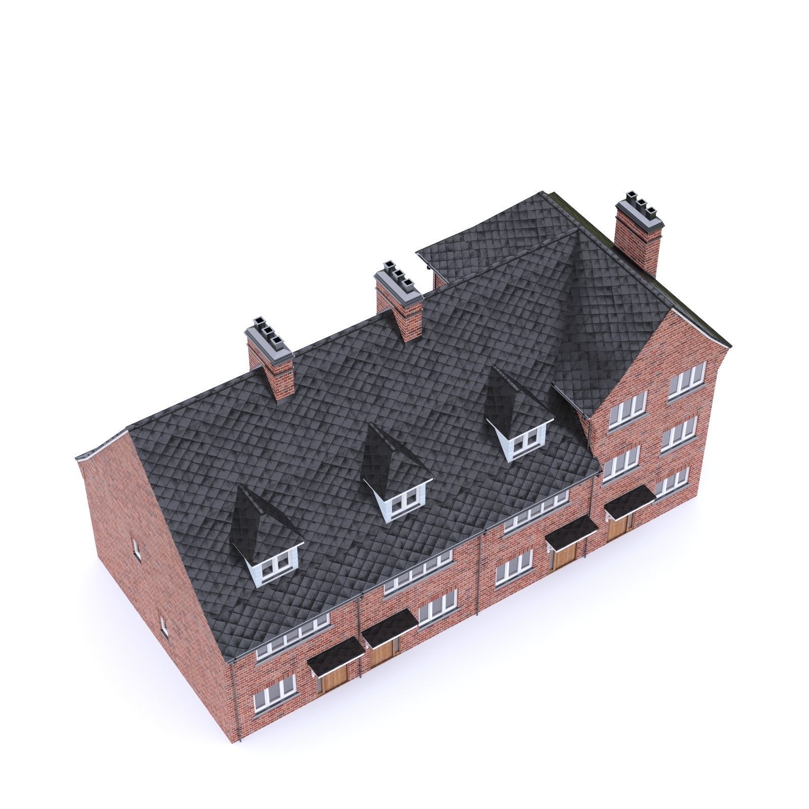 English Brick House 07 Low-poly 3D model_6