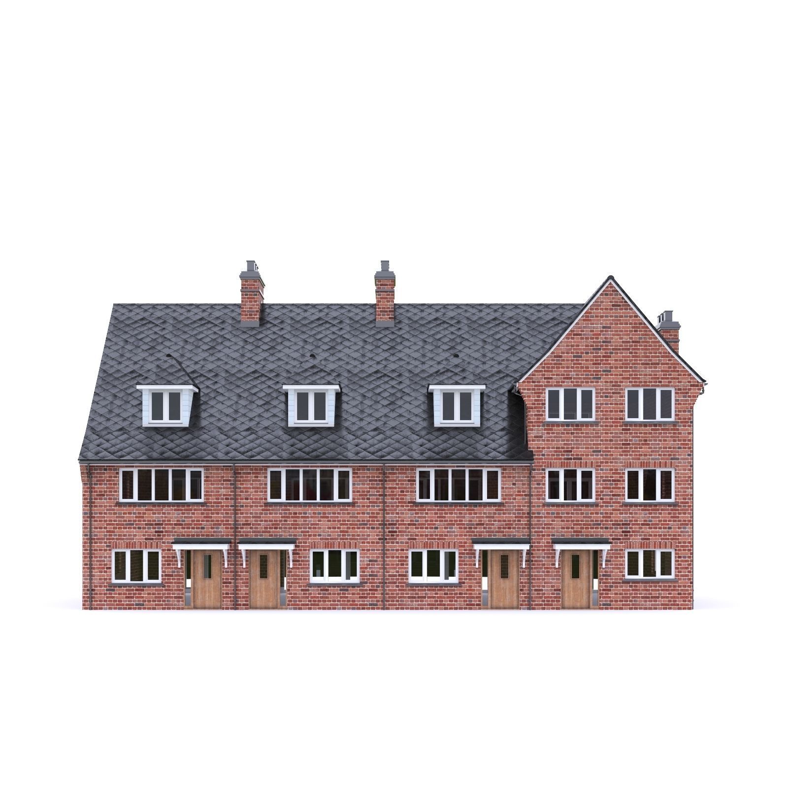 English Brick House 07 Low-poly 3D model_2