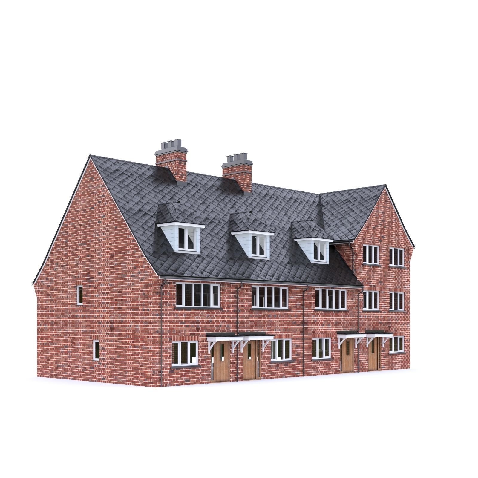 English Brick House 07 Low-poly 3D model_1