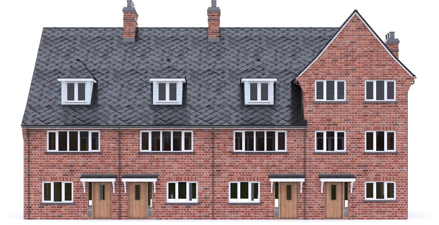 English Brick House 07 Low-poly 3D model_8