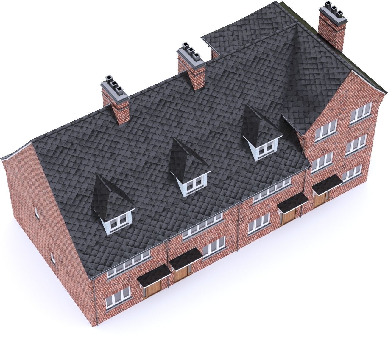 English Brick House 07 Low-poly 3D model_16