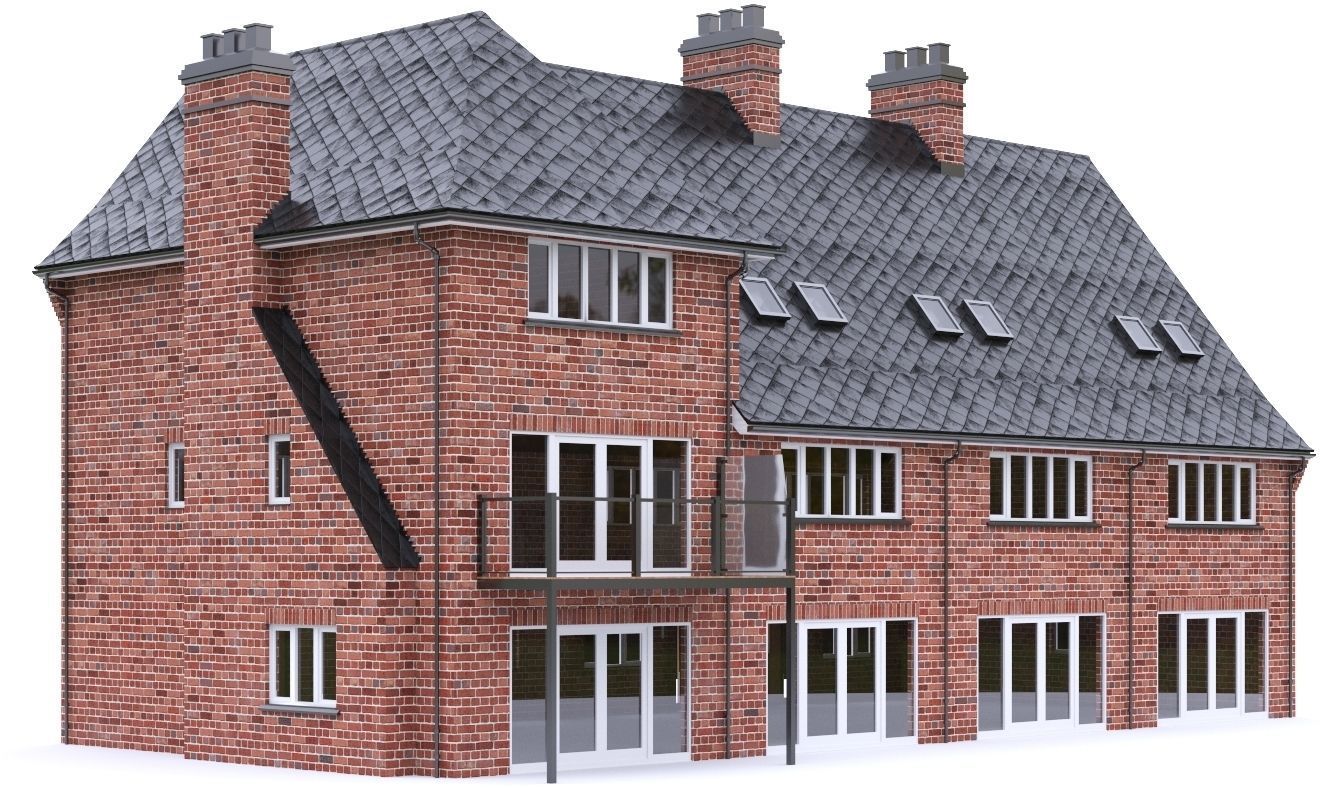 English Brick House 07 Low-poly 3D model_14