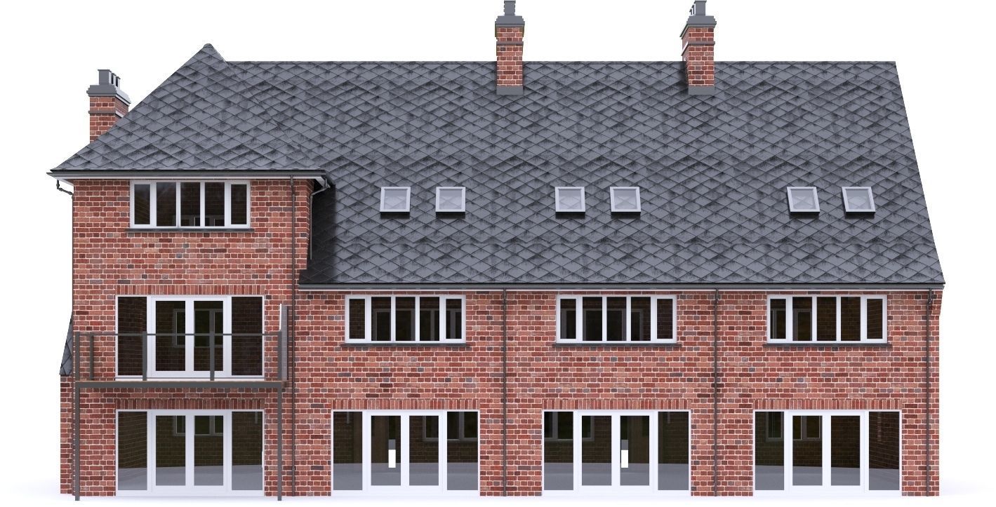 English Brick House 07 Low-poly 3D model_10