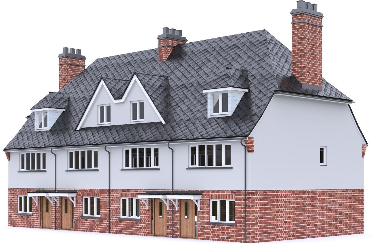 English Brick House 06 Low-poly 3D model_12