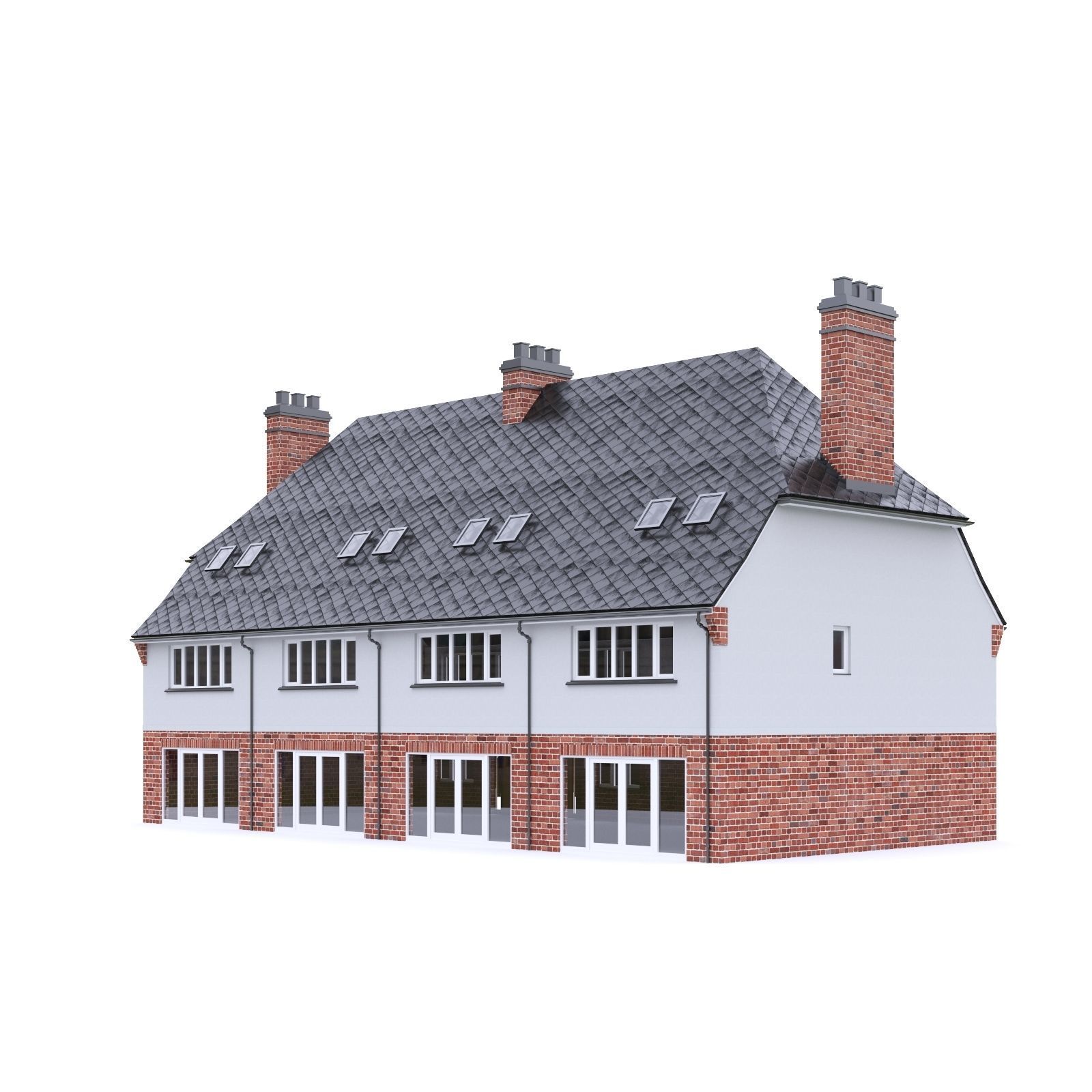 English Brick House 06 Low-poly 3D model_8
