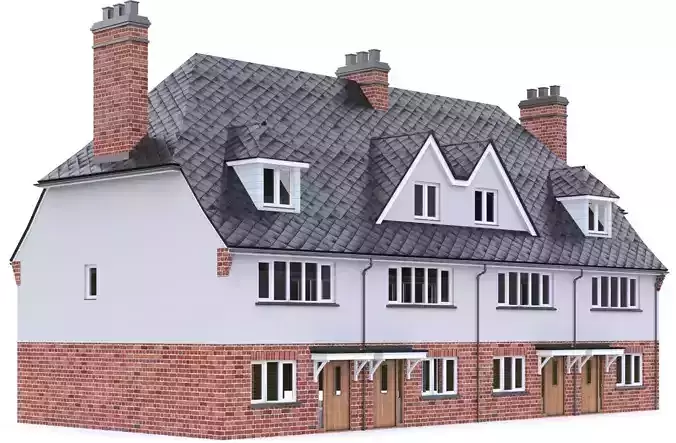 English Brick House 06 Low-poly 3D model