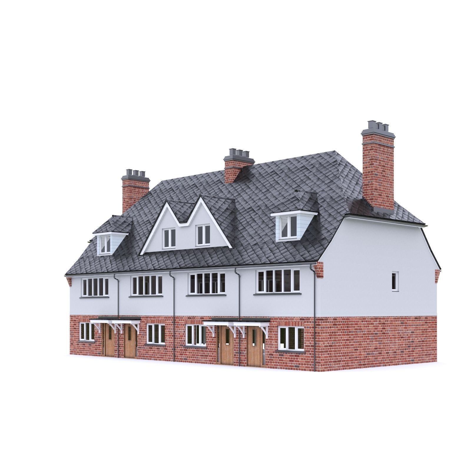 English Brick House 06 Low-poly 3D model_4